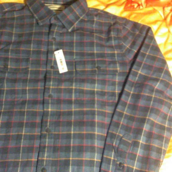 BNWT MENS FLANNEL BLUE/ RED SZ.MED BY GOOD THREADS BEAUTIFUL SOLID POCKETS - Picture 2 of 7